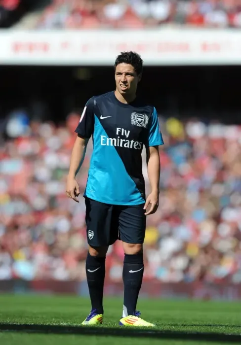 Framed Print : Arsenal's Samir Nasri Wears the Captain's Armband Against Boca Juniors in the Emirates Cup, 2011