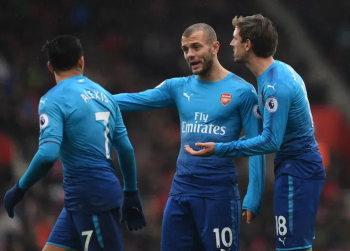 Framed Print : Arsenal's Sanchez, Wilshere, and Monreal in Action against Southampton (2017-18) Framed Print : Arsenal's Sanchez, Wilshere, and Monreal in Action against Southampton (2017-18)
