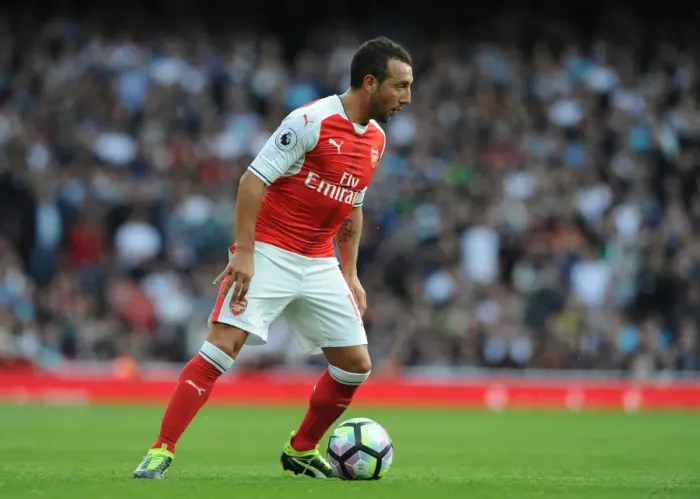 Framed Print : Arsenal's Santi Cazorla in Action: Arsenal vs Swansea City (2016-17)