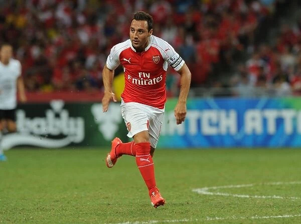 Arsenal's Santi Cazorla in Action Against Everton at the 2015-16 Barclays Asia Trophy in Singapore