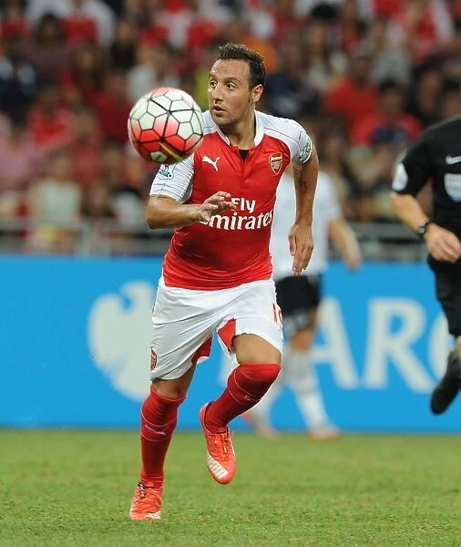 Arsenal's Santi Cazorla in Action Against Everton at 2015-16 Barclays Asia Trophy