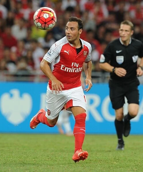 Arsenal's Santi Cazorla in Action against Everton at 2015-16 Barclays Asia Trophy, Singapore