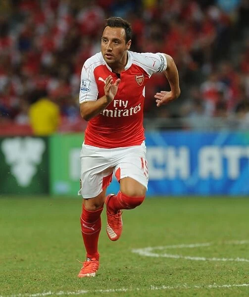 Arsenal's Santi Cazorla in Action Against Everton at 2015 Asia Trophy, Singapore
