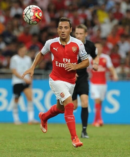 Arsenal's Santi Cazorla in Action Against Everton at 2015 Asia Trophy in Singapore