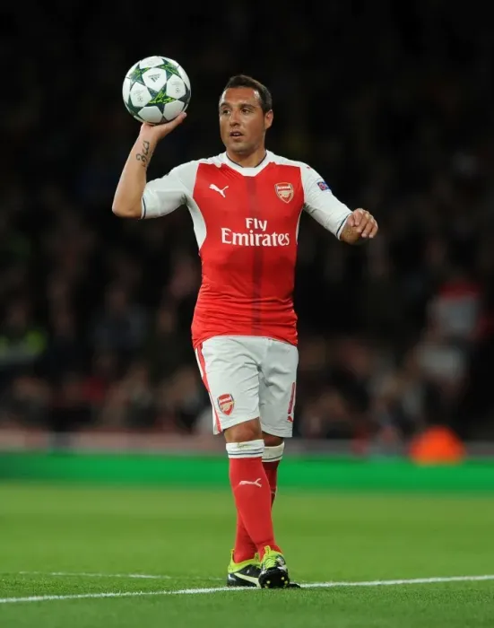 Framed Print : Arsenal's Santi Cazorla in Action against Ludogorets Razgrad in the 2016-17 UEFA Champions League