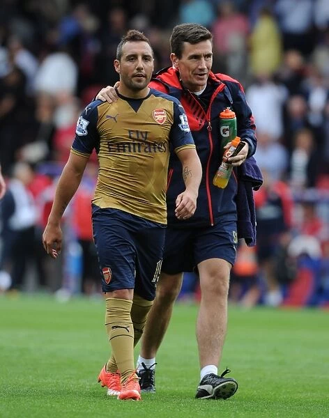 Arsenal's Santi Cazorla and Doctor Gary O'Driscoll: Post-Match Medical Attention at Crystal Palace, 2015-16 Premier League