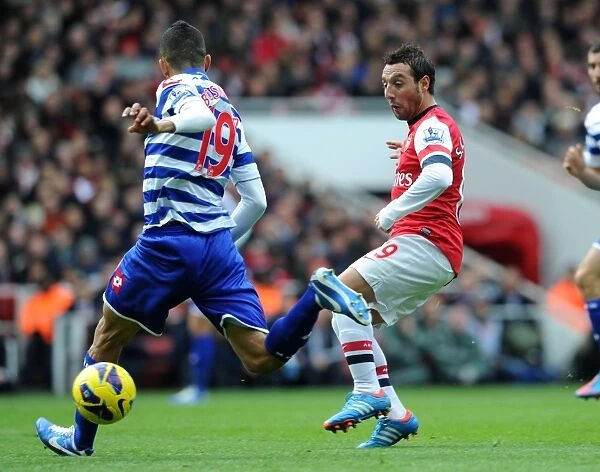 Arsenal's Santi Cazorla Outmaneuvers QPR's Jose Bosingwa