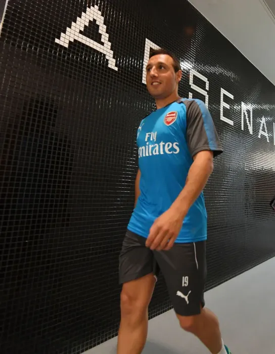 Framed Print : Arsenal's Santi Cazorla: Pre-Match Focus before the UEFA Europa League Semi-Final Showdown against Atletico Madrid Framed Print : Arsenal's Santi Cazorla: Pre-Match Focus before the UEFA Europa League Semi-Final Showdown against Atletico Madrid