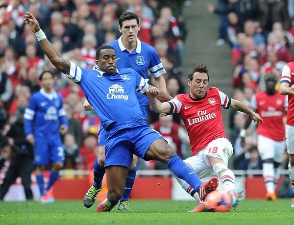 Arsenal's Santi Cazorla vs. Everton's Sylvain Distin: A FA Cup Quarter-Final Battle