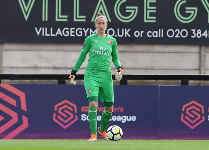 Framed Print : Arsenal's Sari van Veenendaal in Action against West Ham United Women