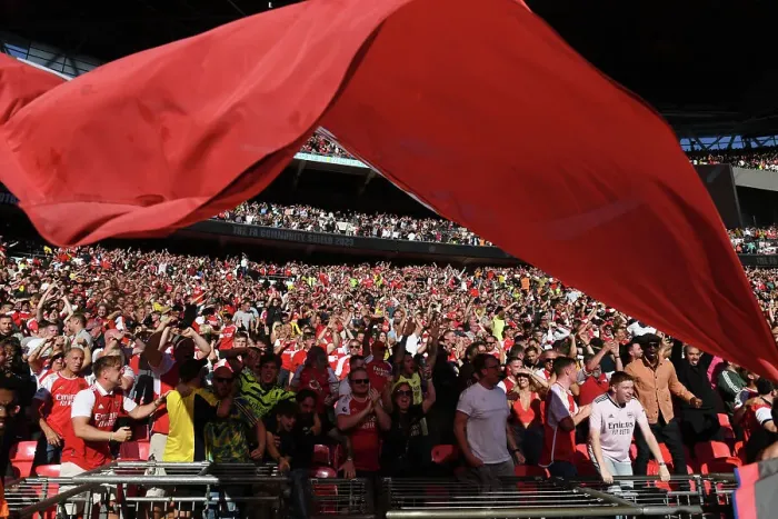Framed Print : Arsenal's Sea of Red: Unwavering Passion at the 2023 Community Shield vs. Manchester City Framed Print : Arsenal's Sea of Red: Unwavering Passion at the 2023 Community Shield vs. Manchester City