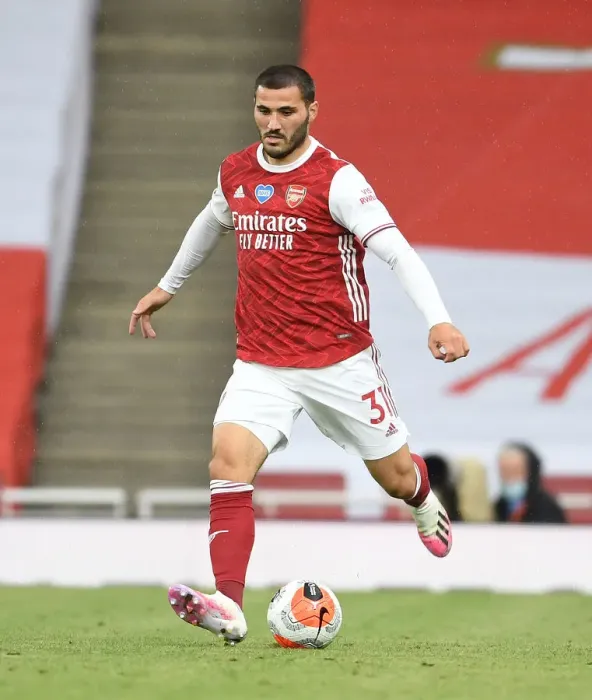 Framed Print : Arsenal's Sead Kolasinac in Action: Arsenal vs. Watford, Premier League 2019-2020
