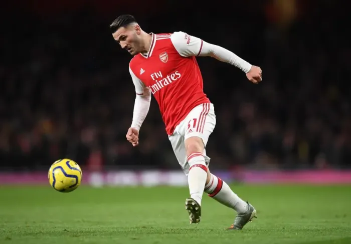 Framed Print : Arsenal's Sead Kolasinac in Action Against Brighton & Hove Albion, Premier League 2019-20