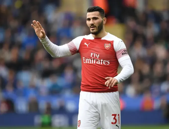 Framed Print : Arsenal's Sead Kolasinac in Action against Leicester City - Premier League Showdown (2018-19) Framed Print : Arsenal's Sead Kolasinac in Action against Leicester City - Premier League Showdown (2018-19)