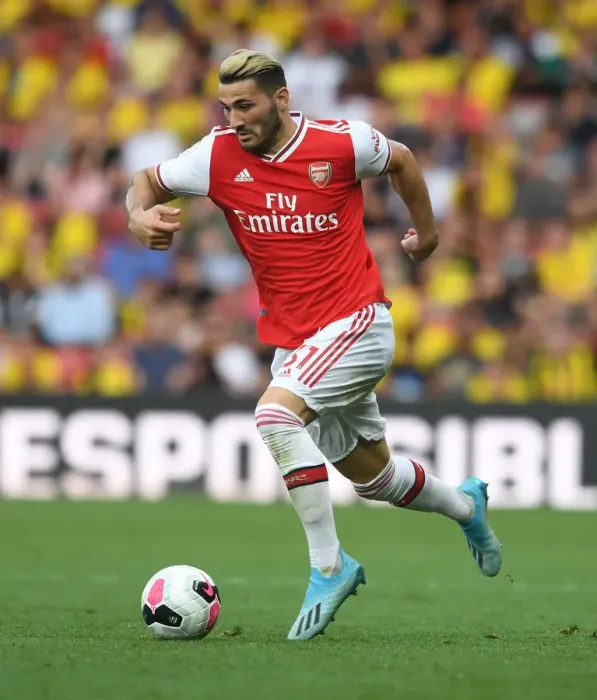 Framed Print : Arsenal's Sead Kolasinac in Action against Watford in Premier League Clash (2019-20)