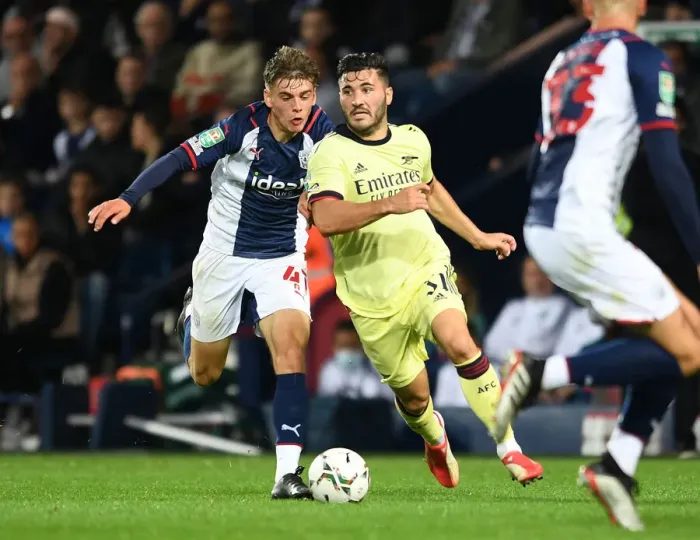 Framed Print : Arsenal's Sead Kolasinac Clashes with West Bromwich Albion's Tom Fellows in Carabao Cup Showdown Framed Print : Arsenal's Sead Kolasinac Clashes with West Bromwich Albion's Tom Fellows in Carabao Cup Showdown