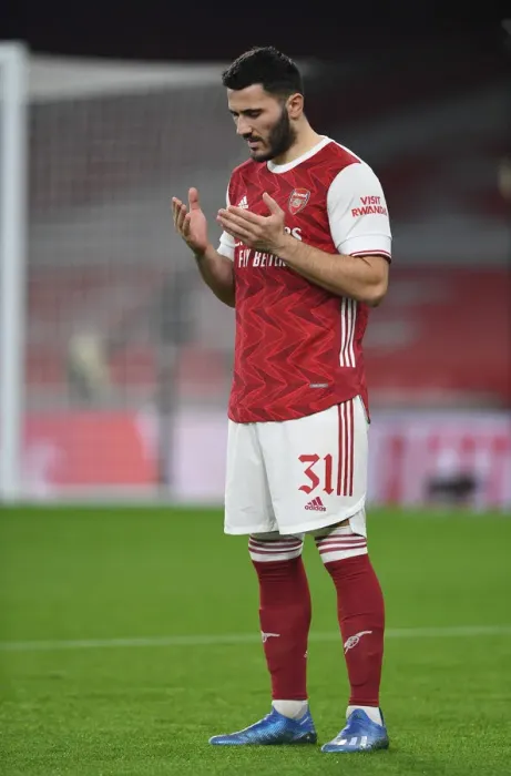 Framed Print : Arsenal's Sead Kolasinac Gears Up for Carabao Cup Clash Against Manchester City at Empty Emirates Stadium