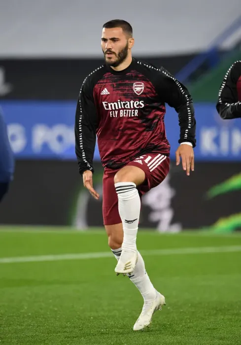 Framed Print : Arsenal's Sead Kolasinac Gears Up for Leicester City Carabao Cup Clash