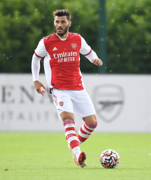 Framed Print : Arsenal's Sead Kolasinac in Pre-Season Action: Arsenal vs. Watford, 2021