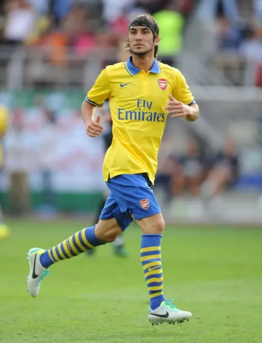 Framed Print : Arsenal's Sebastien Perez Faces Manchester City in Pre-Season Friendly, Helsinki 2013 Framed Print : Arsenal's Sebastien Perez Faces Manchester City in Pre-Season Friendly, Helsinki 2013