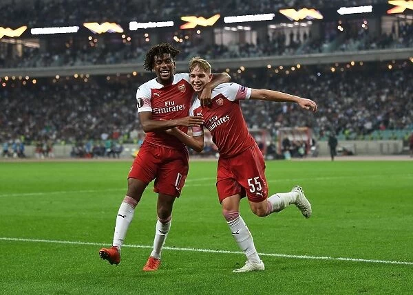 Arsenal's Smith Rowe and Iwobi: Dynamic Duo Celebrates Goals in Qarabag Victory, UEFA Europa League 2018-19