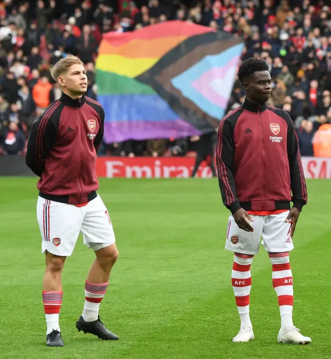 Framed Print : Arsenal's Smith Rowe and Saka Star in Victory: Arsenal vs. Brentford, Premier League 2021-22
