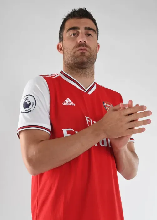 Framed Print : Arsenal's Sokratis at 2019-2020 Pre-Season Training