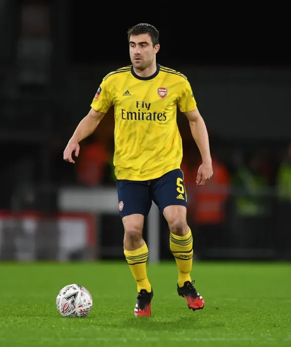 Framed Print : Arsenal's Sokratis in Action against AFC Bournemouth in FA Cup Fourth Round