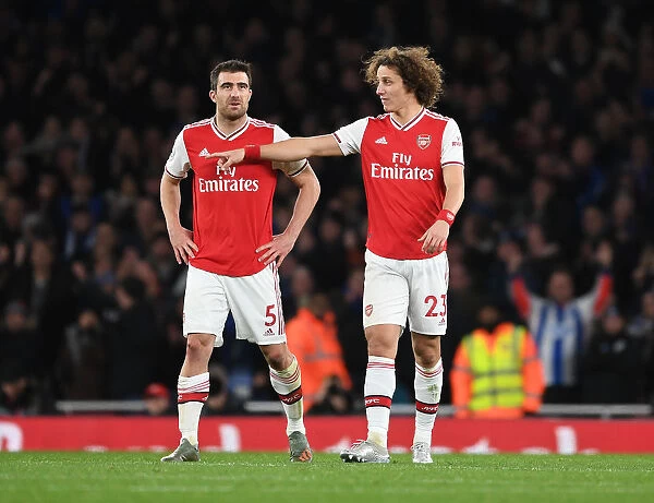 Arsenal's Sokratis and David Luiz in Action: Arsenal vs Brighton (Premier League 2019-20)