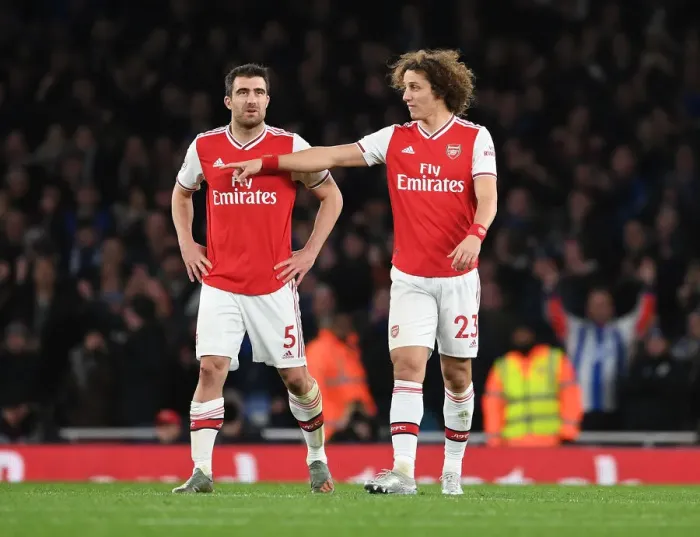 Framed Print : Arsenal's Sokratis and David Luiz in Action: Arsenal vs Brighton (Premier League 2019-20) Framed Print : Arsenal's Sokratis and David Luiz in Action: Arsenal vs Brighton (Premier League 2019-20)