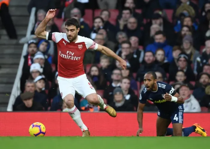 Framed Print : Arsenal's Sokratis Overpowers Fulham's Odoi in Premier League Clash at Emirates Stadium Framed Print : Arsenal's Sokratis Overpowers Fulham's Odoi in Premier League Clash at Emirates Stadium