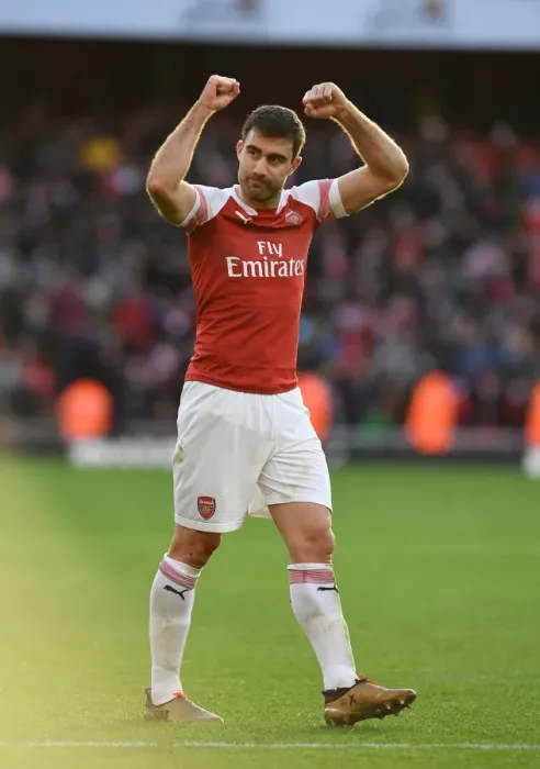 Framed Print : Arsenal's Sokratis Reacts After Arsenal FC vs Burnley FC, Premier League 2018-19