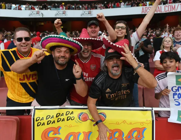 Framed Print : Arsenal's Sombrero-Clad Fans Light Up Emirates Stadium Against Fulham