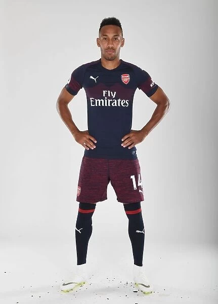 Arsenal's Star Forward Pierre-Emerick Aubameyang at 2018 / 19 First Team Photo-call