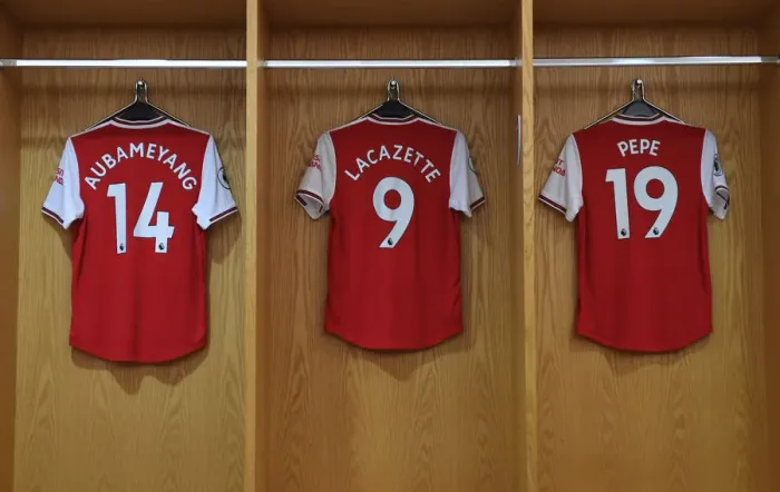 Framed Print : Arsenal's Star Forwards: Aubameyang, Lacazette, and Pepe Prepare for Arsenal v Tottenham Showdown (2019-20)