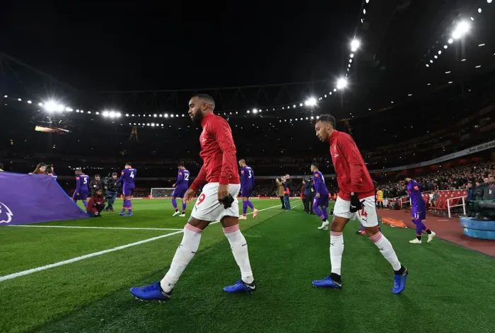 Framed Print : Arsenal's Star Strikers: Lacazette and Aubameyang Before the Arsenal vs. Liverpool Clash (2018-19) Framed Print : Arsenal's Star Strikers: Lacazette and Aubameyang Before the Arsenal vs. Liverpool Clash (2018-19)
