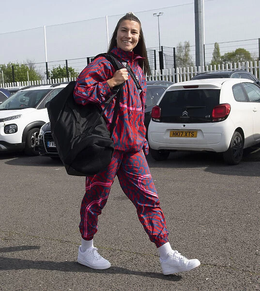 Arsenal's Steph Catley Arrives at Meadow Park Ahead of FA Cup Semi-Final vs Chelsea Women