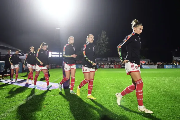 Framed Print : Arsenal's Steph Catley: Pre-Match Focus before Arsenal Women vs West Ham United