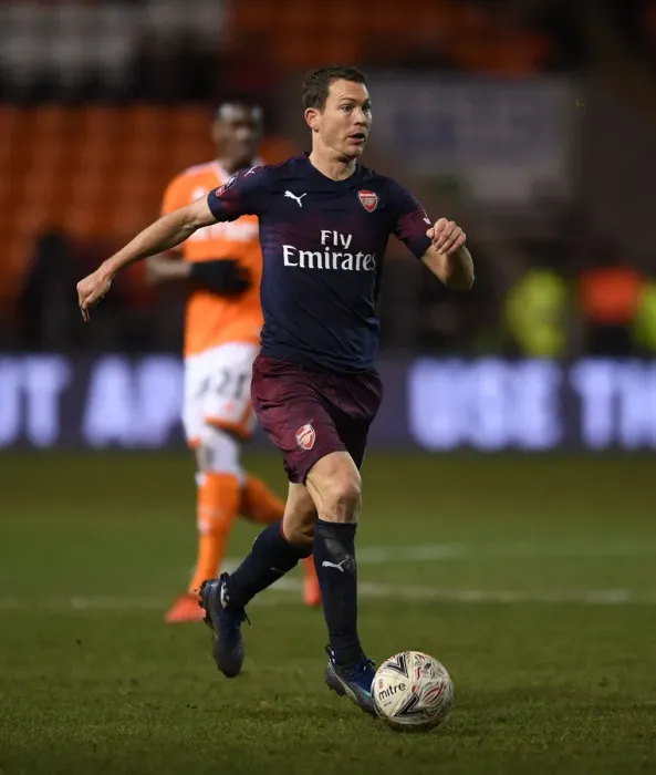 Framed Print : Arsenal's Stephan Lichtsteiner in Action against Blackpool in FA Cup Match