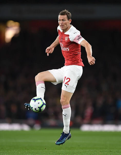 Arsenal's Stephan Lichtsteiner in Action Against Leicester City, Premier League 2018-19