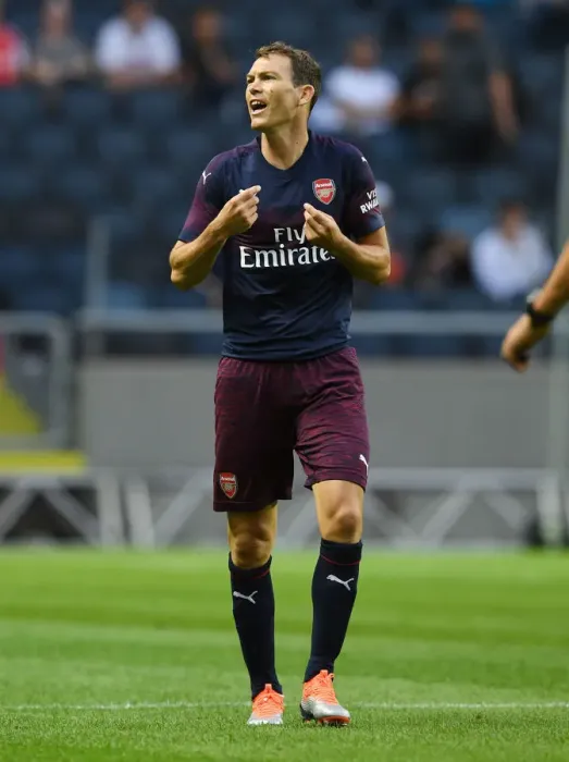 Framed Print : Arsenal's Stephan Lichtsteiner in Action against SS Lazio during Pre-Season Friendly in Stockholm, 2018