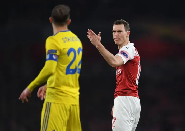 Framed Print : Arsenal's Stephan Lichtsteiner in Europa League Action vs BATE Borisov at Emirates Stadium Framed Print : Arsenal's Stephan Lichtsteiner in Europa League Action vs BATE Borisov at Emirates Stadium