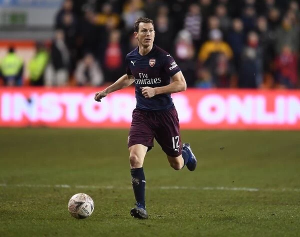 Arsenal's Stephan Lichtsteiner in FA Cup Action against Blackpool