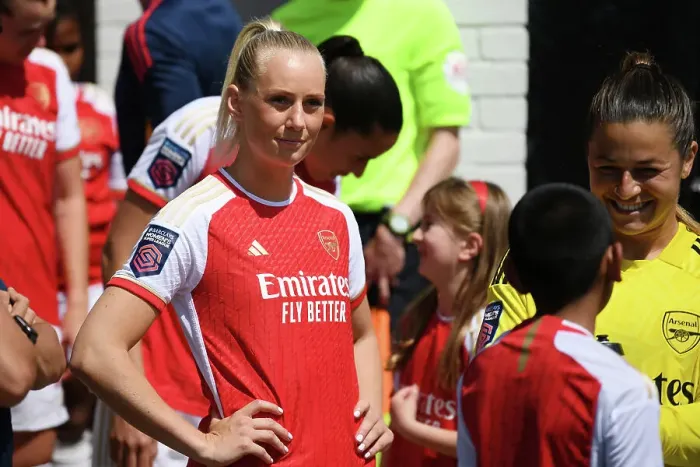 Framed Print : Arsenal's Stina Blackstenius: Pre-Match Focus before Clash against Aston Villa