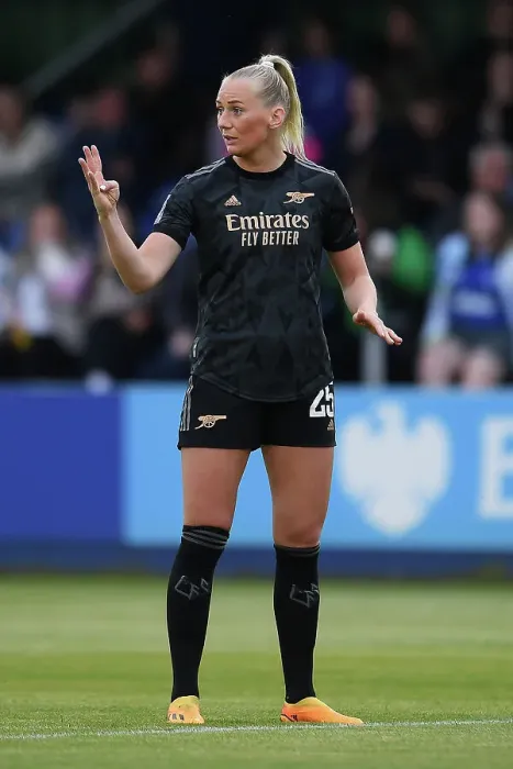 Framed Print : Arsenal's Stina Blackstenius: Reaction During Everton vs Arsenal FA Women's Super League Match, 2023