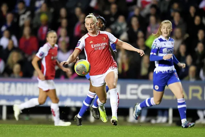 Framed Print : Arsenal's Stina Blackstenius Scores in Conti Cup Victory Over Reading Women