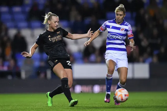 Framed Print : Arsenal's Stina Blackstenius Scores the Decisive Goal: Reading vs Arsenal (FA WSL 2022-23)