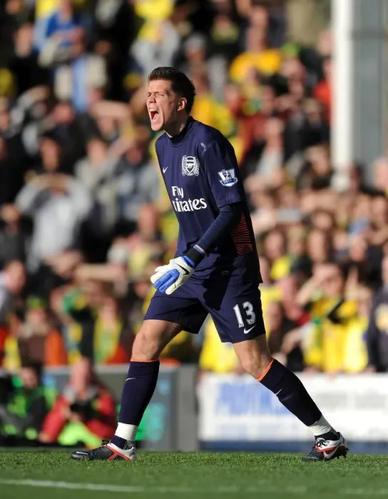 Framed Print : Arsenal's Szczesny in Action: Norwich City vs Arsenal, Premier League 2011-12