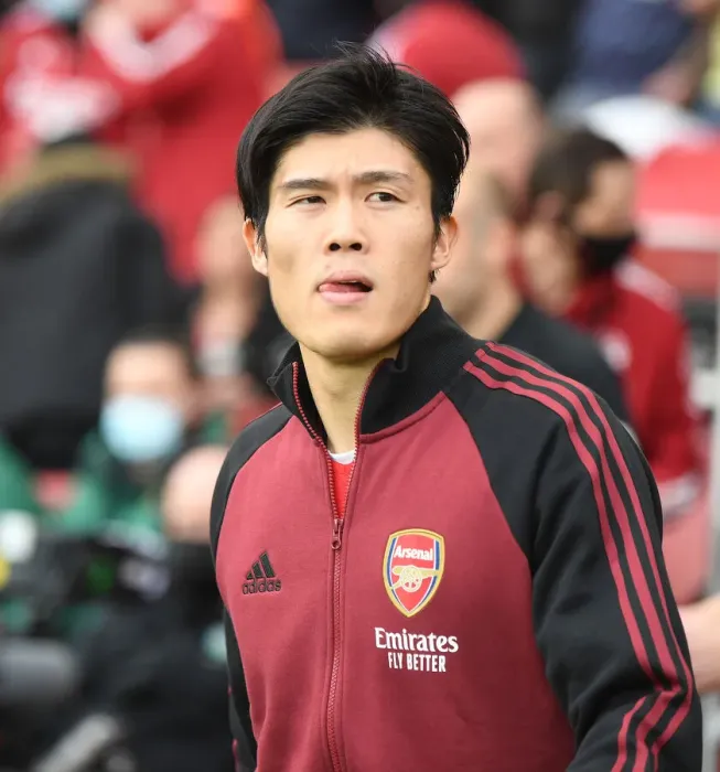 Framed Print : Arsenal's Takehiro Tomiyasu Gears Up for Arsenal v Manchester City Showdown (Premier League 2021-22)