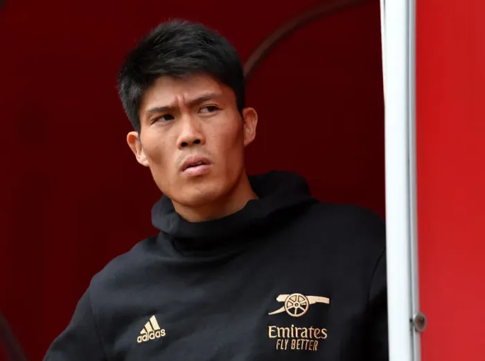 Framed Print : Arsenal's Takehiro Tomiyasu Gears Up for Arsenal v Sevilla Pre-Season Friendly Framed Print : Arsenal's Takehiro Tomiyasu Gears Up for Arsenal v Sevilla Pre-Season Friendly